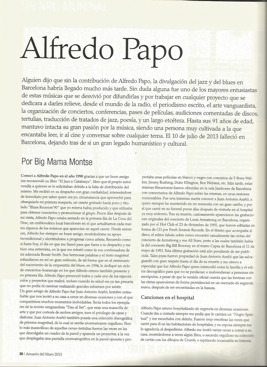 ALFREDO PAPO. ANUARIO DEL BLUES 2013 - 1