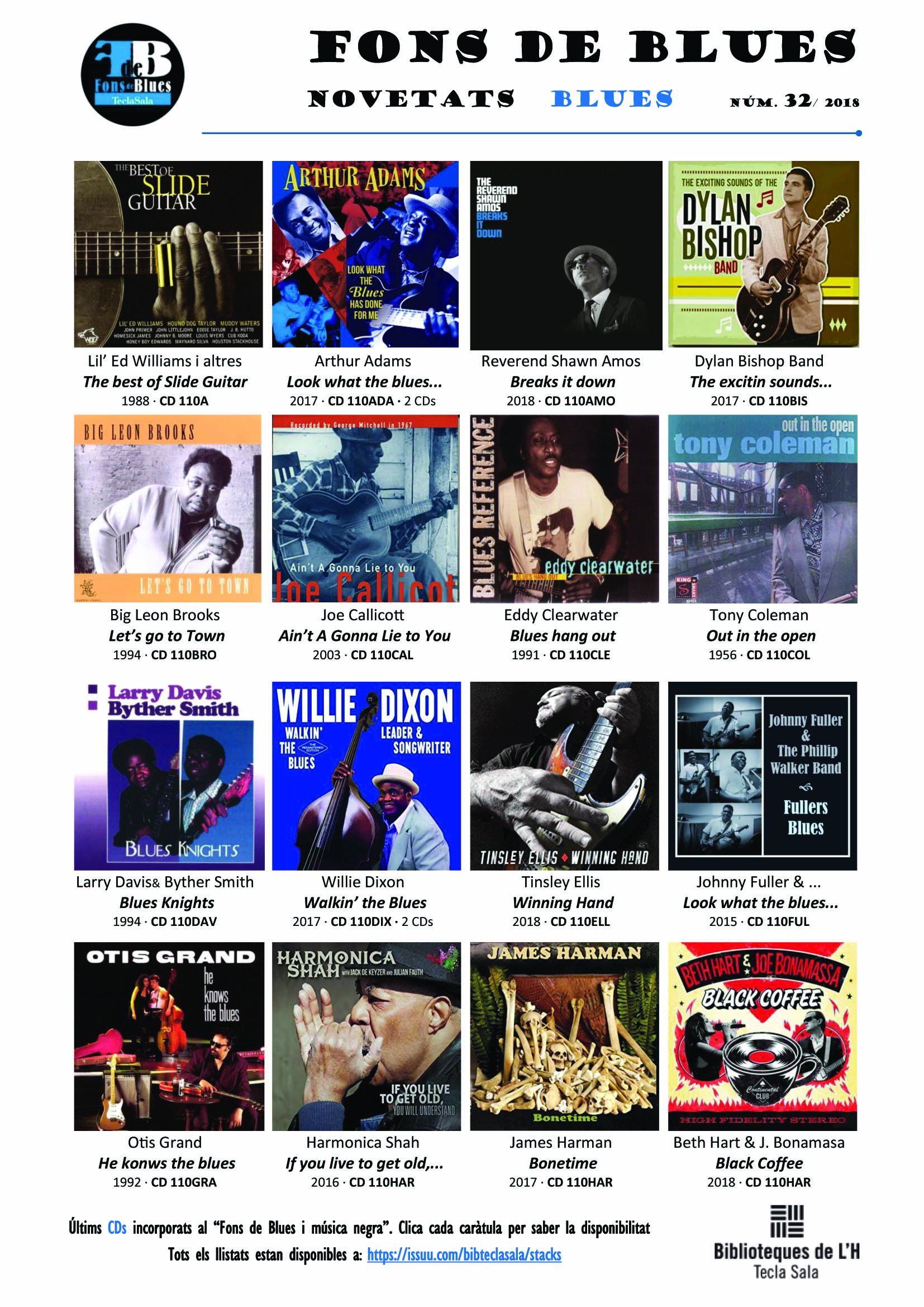 Llistat Blues 32_Novetats Blues_2018