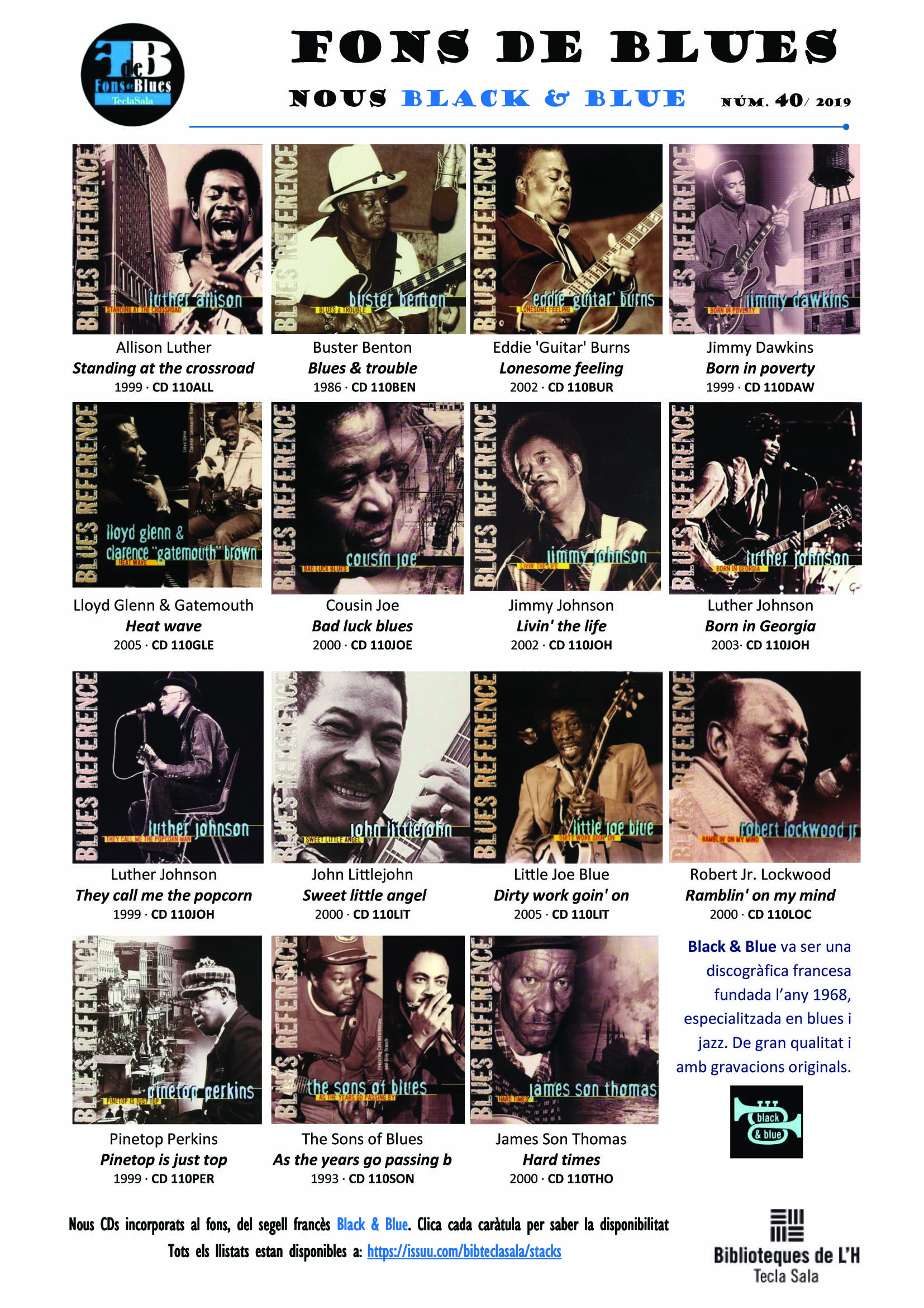 Llistat Blues 40_Novetats Blues_2019