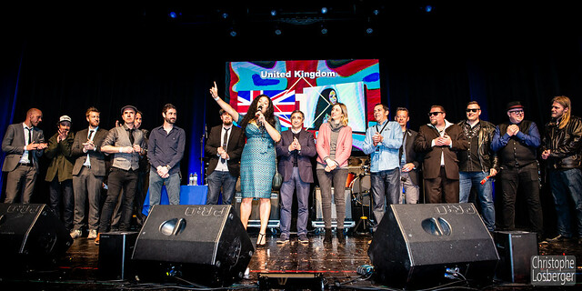 Kyla Brox Quartet (UK) (first), Geir Bertheussen Blues Express (NO)(second), The Dynamite Blues Band (NL)(third) @ EBC, 9th European Blues Challenge 2019, Ponta Delgada, Sao Miguel, Azores (Portugal), 05-06.04.2019. Winners of the European Blues Challenge 2019. (c) Christophe Losberger