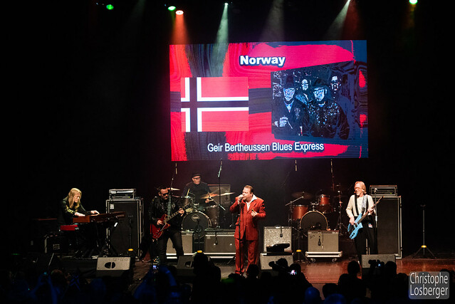 Geir Bertheussen (vocal/harmonica), Kai-Sverre Fjellberg (guitar/vocal), Rune Karlsen (keys), Trond Hansen (bass), Kåre Amundsen (drums). Geir Bertheussen Blues Express (NO) @ EBC, 9th European Blues Challenge 2019, Ponta Delgada, Sao Miguel, Azores (Portugal), 05-06.04.2019. 2nd of the EBC2019. (c) Christophe Losberger