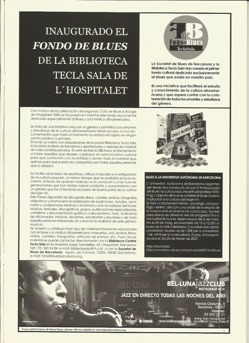 Inicis del Fons de Blues. SBB Blues Magazine nº5
